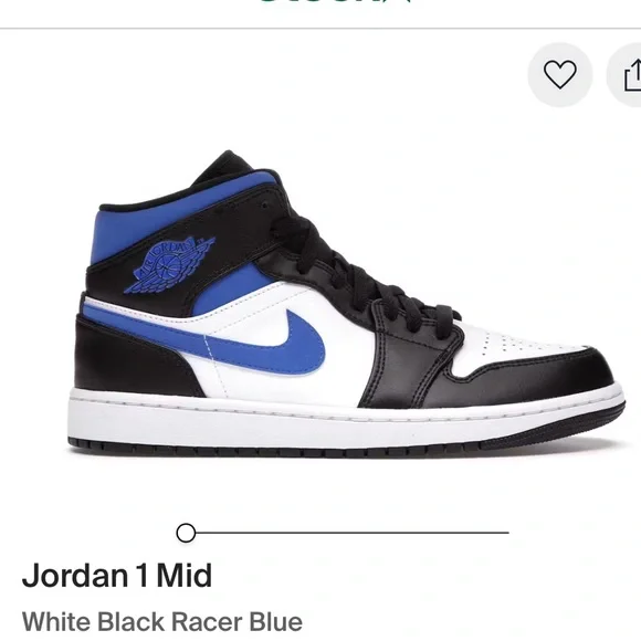 Jordan Shoes Jordan Mid White Black Racer Blue Size 65y Womens